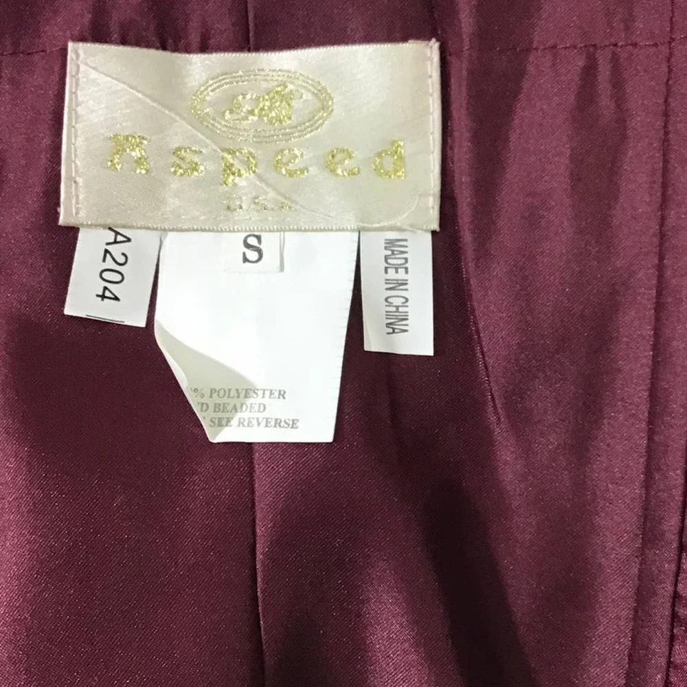Aspeed Strapless Burgundy Evening Gown - Picture 6 of 11